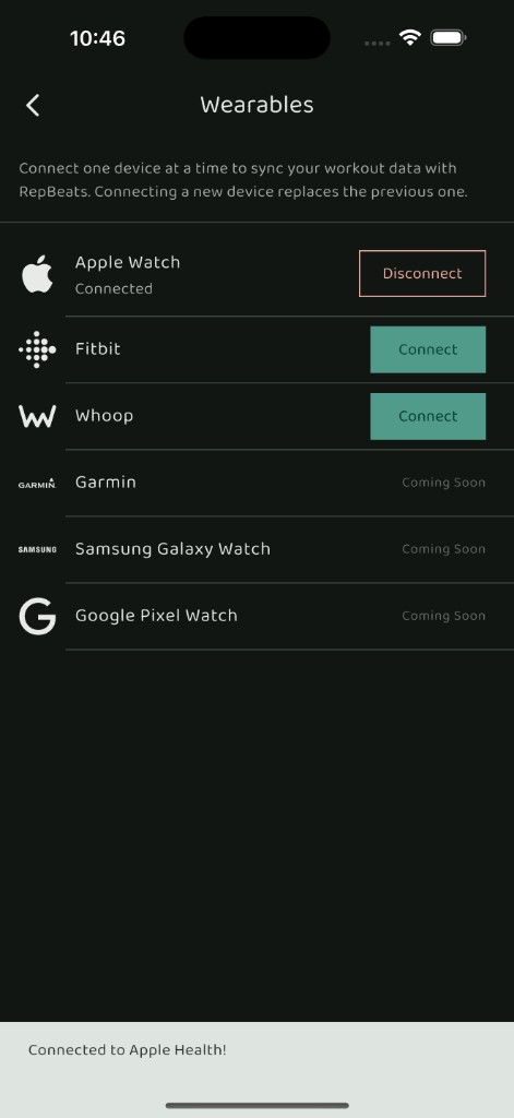 Wearables connectivity with Apple Watch, Fitbit, Whoop and more